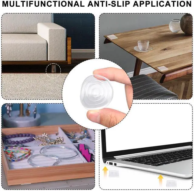 Alt view image 7 of 7 - 16pcs Anti-Slip Cutting Board Feet, 1.6in Non-Slip Square Self-Adhesive Silicone Pads, Reusable Washable Rubber Bumper for Trays Furniture Chairs Cabinets Worktops Stoppers No Screws Needed