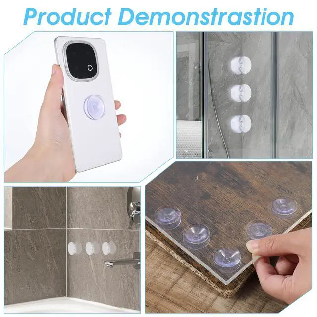 Alt view image 4 of 7 - 12 Pcs Double Sided Suction Cups 1.2''/1.6'' Clear PVC Plastic Sucker Pads