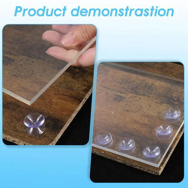 Alt view image 7 of 7 - 12 Pcs Double Sided Suction Cups 1.2''/1.6'' Clear PVC Plastic Sucker Pads
