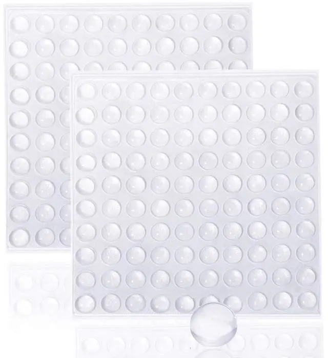 Main image of Small Door Bumpers Self-Adhesive Clear Rubber Feet Tiny Bumpons 1/4" Diameter X 1/16" Thick 200 Pack