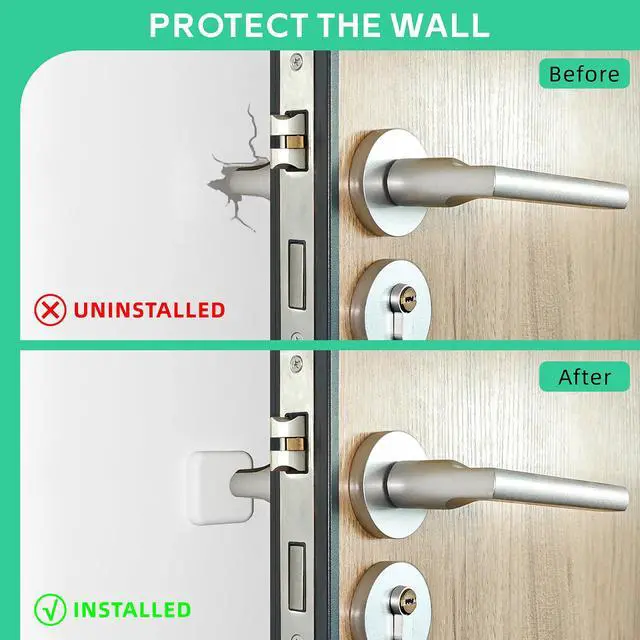 Alt view image 4 of 6 - 1.77'' Door stoppers Wall White 6 Pack Silicone Door Bumpers Self-Adhesive Door Knob Guard Wall Shield Protect Wall Surface for Home Office