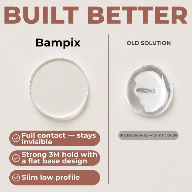 Alt view image 2 of 7 - Door Knob Wall Protectors, 2" Flat Disc Clear Silicone Pads (4-Pack) Self-Adhesive Wall Bumpers that Stay Flush for Doors, Cabinets & Furniture