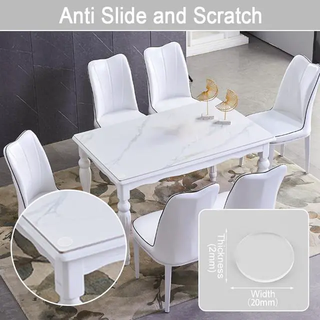 Alt view image 4 of 7 - Extremely Self Adhesive Soft Glass Table Top Bumper, Transparent Anti Slide and Scratch for Glass Table, Rubber Pads for Glass Table Top Spacer. to Avoid The Movement of Glass (Round, 24 PCS)