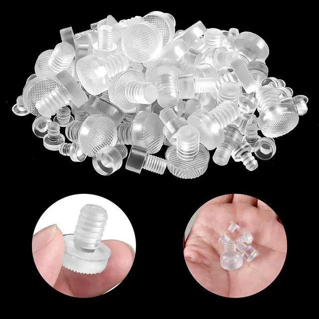 Alt view image 4 of 7 - 75 Pieces Glass Table Top Bumpers with Stem 5 Size Clear Rubber Anti Slip Pads Non Adhesive Glass Table Rubber Grippers for Furniture Cabinet Door