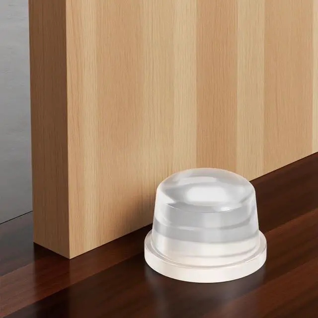 Alt view image 7 of 7 - Upgraded 1" Thick x 1.5" Base Clear Silicone Door Stoppers for Wall Door Knob Wall Protector & Door Bumper, Self-Adhesive No Drill, Wall Protection & Noise Reduction, 1 Pack