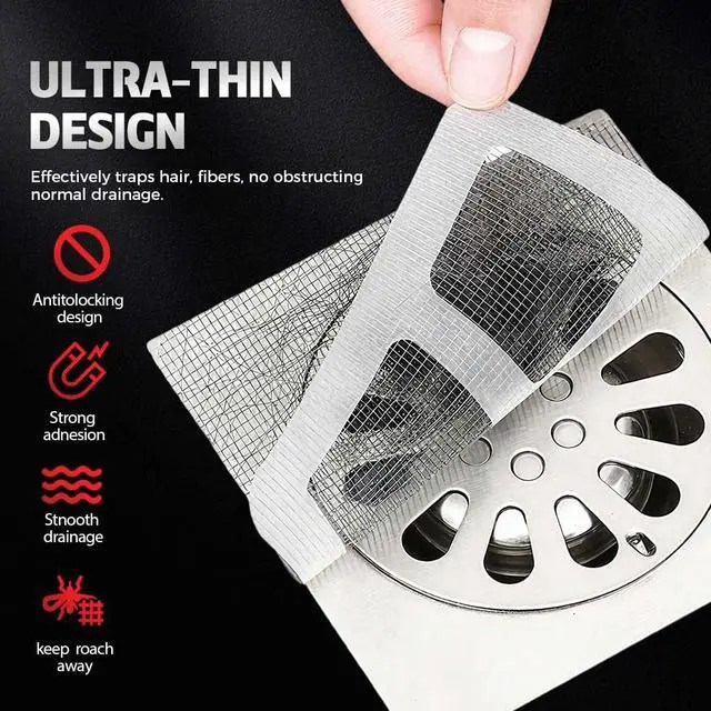 Alt view image 3 of 7 - 2026 New Disposable Shower Drain Hair Catcher - Square Screen Bathroom Floor Drain Protector (10pcs)