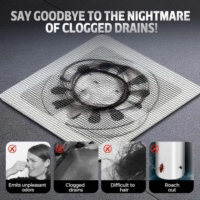 Alt view image 4 of 7 - 2026 New Disposable Shower Drain Hair Catcher - Square Screen Bathroom Floor Drain Protector (10pcs)