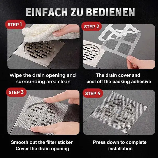 Alt view image 6 of 7 - 2026 New Disposable Shower Drain Hair Catcher - Square Screen Bathroom Floor Drain Protector (10pcs)