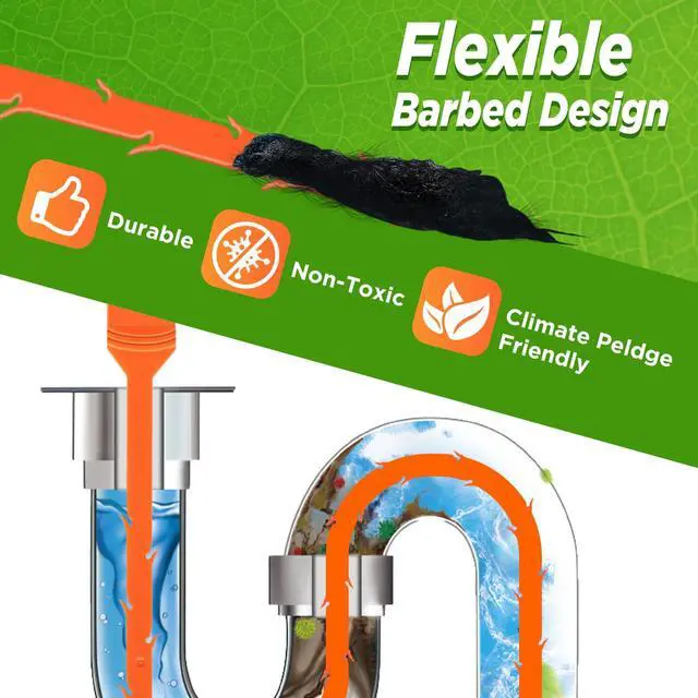 Alt view image 4 of 5 - 4 Pack 25 Inch Drain Snake,Drain Clog Remover,Sink Snake for Sewer Kitchen Sink Bathroom Tub Toilet Clogged Drains Relief Cleaning Tool