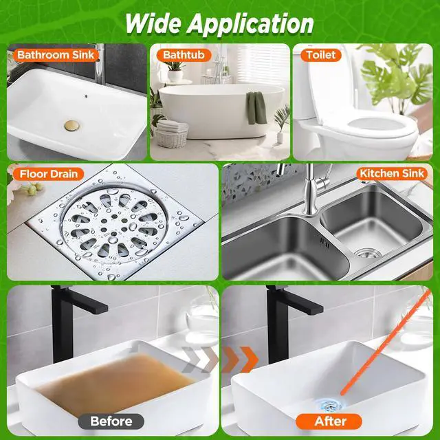 Alt view image 5 of 5 - 4 Pack 25 Inch Drain Snake,Drain Clog Remover,Sink Snake for Sewer Kitchen Sink Bathroom Tub Toilet Clogged Drains Relief Cleaning Tool
