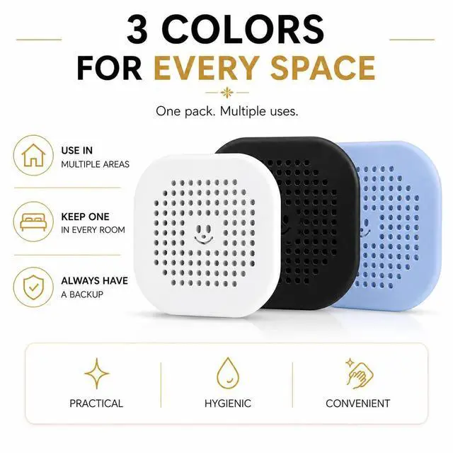 Alt view image 7 of 7 - 3-Pack Silicone Drain Hair Catcher, Shower Drain Protector and Hair Stopper with Suction Cups, Universal Fit for Bathroom, Bathtub, and Kitchen (Mutli-Color)