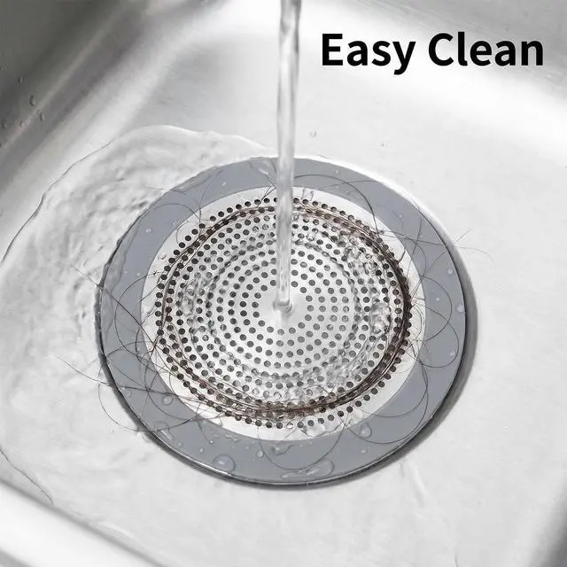Alt view image 5 of 7 - Flat Silicone Shower Drain Hair Catcher, 5.7in Wide Rim Drain Hair Catcher