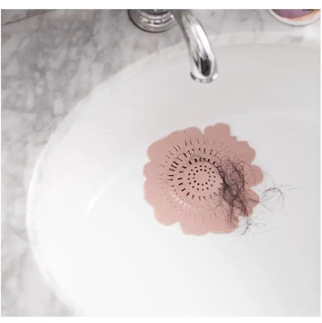 Alt view image 5 of 6 - 4 PCS Flower Shape Hair Catcher Silicone Hair Stopper Shower Drain Covers with Suction Cup Mesh for Bathroom Bath Tub Bathtub Kitchen Sink Laundry Kitchen Drains