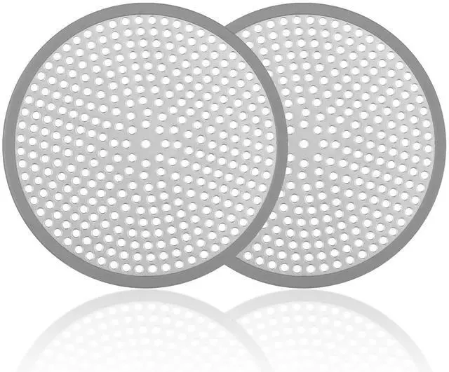 Main image of Drain Hair Catcher, 2pcs Round Shower Drain Cover for Bathroom, Drain Strainer, Stainless Steel and Silicone (Round)