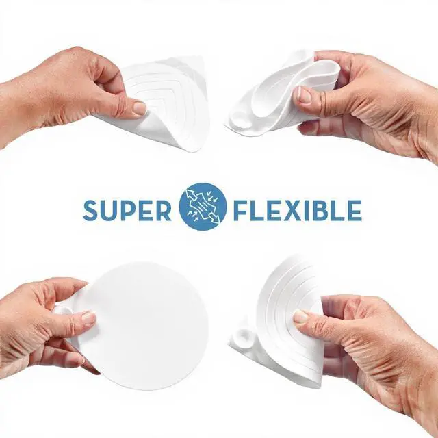 Alt view image 6 of 7 - Drain Hair Catcher & Stopper Combo Tub ShowerRing + StopRing Set for Bathtub & Sink | Stainless Steel Strainer + Silicone Drain Plug | Clog-Free, Universal Fit (White, 2 Pack)