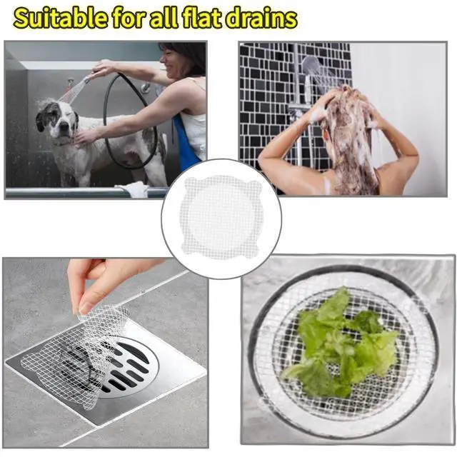 Alt view image 4 of 6 - 50 Pack Disposable Shower Drain Hair Catcher Shower Drain Hair Collector Drain Hair Catcher for Bathroom Bathtub Kitchen Sink Shower Filter Drain Hair Blocker Prevent Clogs