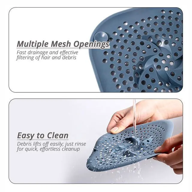 Alt view image 5 of 6 - Drain Cover with Suction Cups, 5.9" Flat Square Strainer for Shower, Bathroom, Sink, 4 Pack