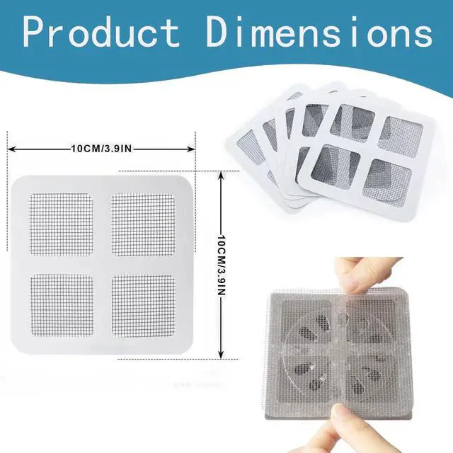 Alt view image 2 of 7 - Disposable Shower Drain Hair Catcher mesh Stickers;Disposable Hair Catcher;Floor Drain Sticker; Shower Drain Mesh Sticker, Bathroom, Laundry, Bathtub, Kitchen, Sink, for Human & Pet 60 Pack