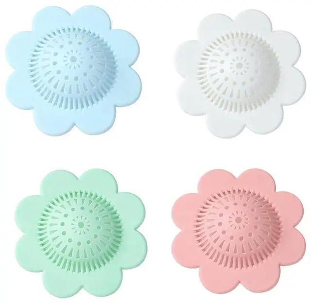 Main image of 4PCS Drain Hair Catcher Shower Drain Covers Durable Silicone Hair Stopper,Bathtub and Shower Drain Protectors for Bathroom Bathtub and Kitchen