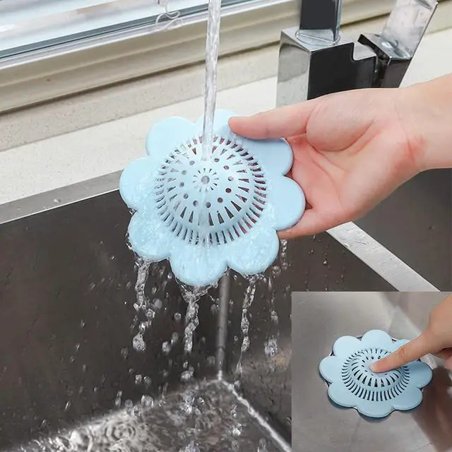 Alt view image 5 of 7 - 4PCS Drain Hair Catcher Shower Drain Covers Durable Silicone Hair Stopper,Bathtub and Shower Drain Protectors for Bathroom Bathtub and Kitchen