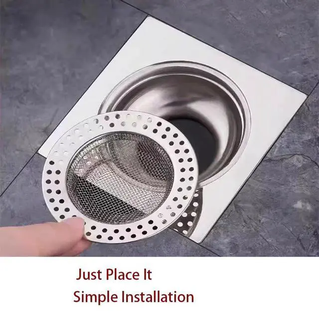 Alt view image 5 of 5 - Shower Drain Hair Catcher, Shower Drain Basket, Easy to Clean Stainless Steel Mesh Hair Trap, Reusable Anti-Clog Drain Strainer Filter for Bathroom Sink, Shower & Tub, Fits 3-Inch Inner Diameter Holes