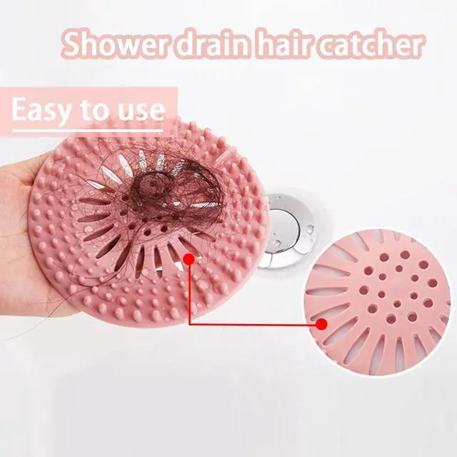 Alt view image 5 of 6 - 5 Pack Hair Catcher Durable Silicone Hair Stopper Shower Drain Covers, Easy to Install and Clean for Bathroom Bathtub Kitchen