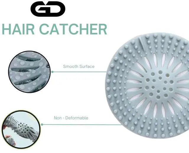 Alt view image 3 of 5 - Shower Drain Hair Catcher 4 Pack Silicone Bathtub Drain Cover, Hair Catcher for Shower Drain, Anti-Clog Drain Protector for Bathroom Tub, Kitchen Sink & Laundry, Flexible Reusable Drain Strainer