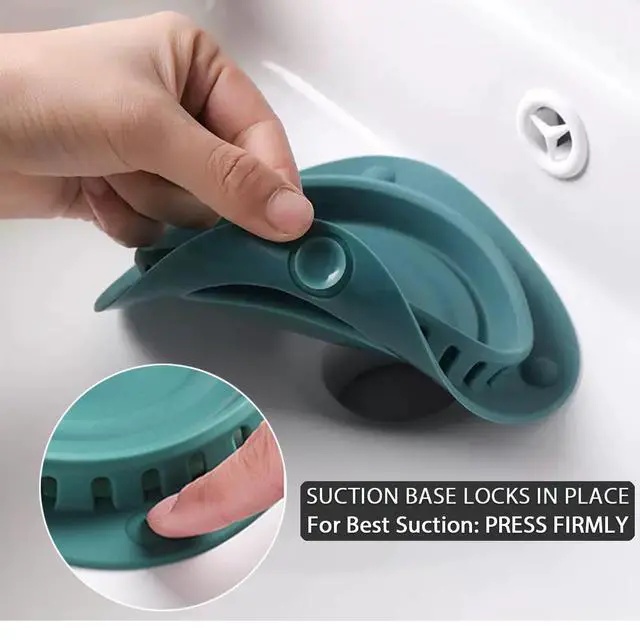 Alt view image 4 of 6 - Silicone Sink Drain Strainers, 2 Pack Hair Catcher Shower Drain Cover Bathtub with Suction Cups for Kitchen Sink Bathroom Tub