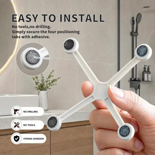 Alt view image 6 of 7 - 100PCS Shower Drain Hair Catcher, 4 Inch Floor Drain Mesh Sticker, Disposable Drain Covers Filter with Matching Floor Drain Sticker Bracket for Hair Blocking (White)