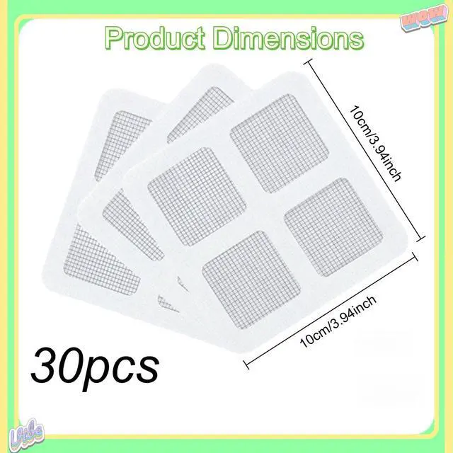 Alt view image 5 of 7 - Disposable Shower Drain Hair Catcher, 30 Pack Peel-Stick Mesh, 3.94 Inch