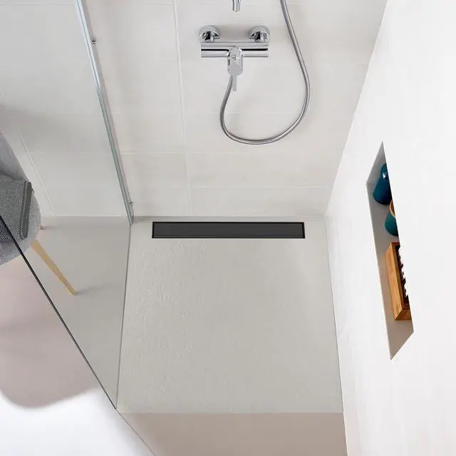 Alt view image 6 of 7 - 24 Inch Linear Shower Drain, Reversible Tile Insert, Matte Black