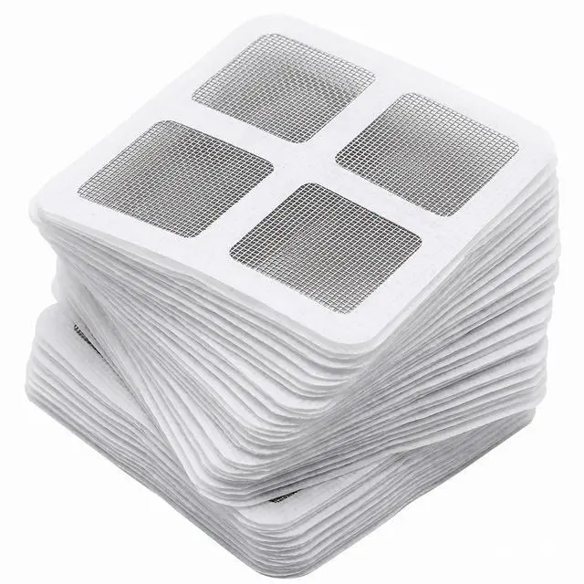Main image of 100 Pack Disposable Shower Drain Hair Catcher Mesh Stickers, Fine Mesh Drain Strainers, Hair Trap for Bathroom, Bathtub, Kitchen Sink, Washbasin & Appliance Drains