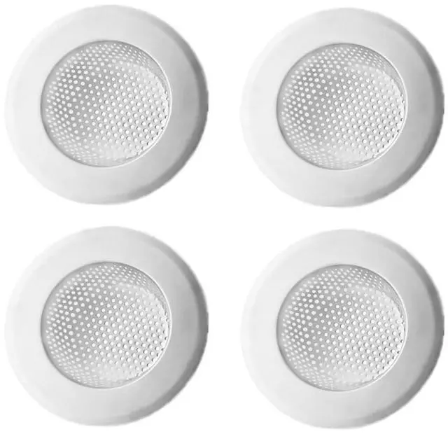 Main image of Drain Hair Catcher,Drain Stoper,Shower Drain Cover for Bathtub, Kitchen Sink Strainer, Stainless Steel Bathroom Sink, Drain Stopper with (4 PCS,White,2.7 in)