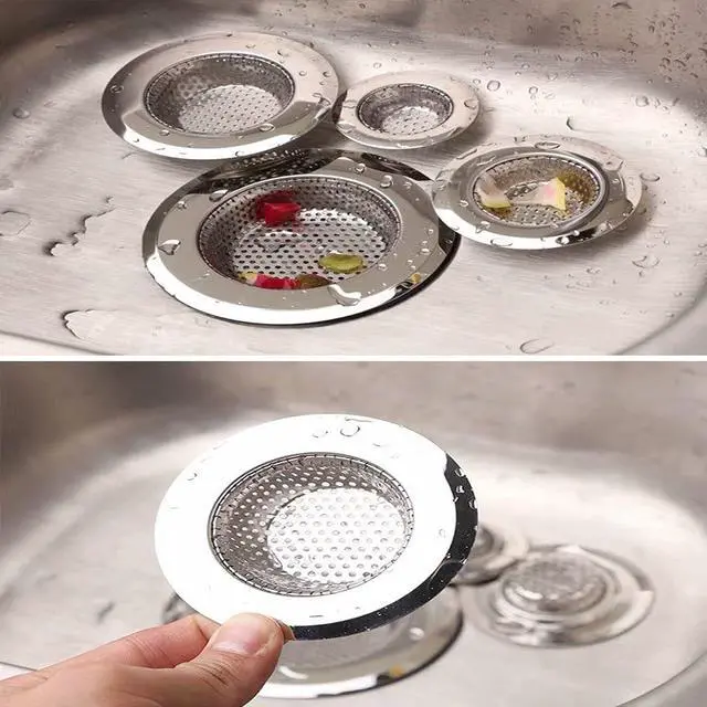 Alt view image 3 of 7 - Drain Hair Catcher,Drain Stoper,Shower Drain Cover for Bathtub, Kitchen Sink Strainer, Stainless Steel Bathroom Sink, Drain Stopper with (4 PCS,White,2.7 in)