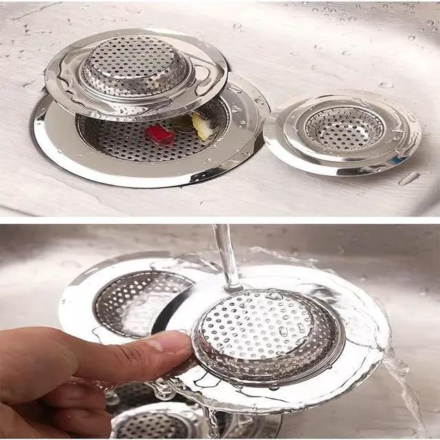 Alt view image 4 of 7 - Drain Hair Catcher,Drain Stoper,Shower Drain Cover for Bathtub, Kitchen Sink Strainer, Stainless Steel Bathroom Sink, Drain Stopper with (4 PCS,White,2.7 in)