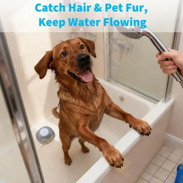Alt view image 2 of 7 - 2 Pack Bathtub Drain Hair Catcher for Dog Hairs, Silicone Shower Hair Catcher, Dog Hairs Drain Protector for Pop-Up and Regular Drains of Shower, Tub, Bathroom and Sink, Grey