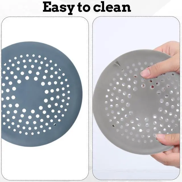 Alt view image 7 of 7 - 4 Packs Round Hair Drain Catcher, Drain Cover with Suction Cups, Durable Shower Drain Hair Catcher for Bathroom, Bathtub, Kitchen, Easy to Clean