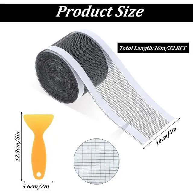Alt view image 2 of 7 - 1 Pack 4 Inch x 33 Ft Disposable Linear Shower Drain Hair Catcher Disposable Shower Drain Screen Self-Adhesive Cutable Mesh Shower-Drain Cover Stickers with Cleaning Shovel for Bathroom Kitchen Sink