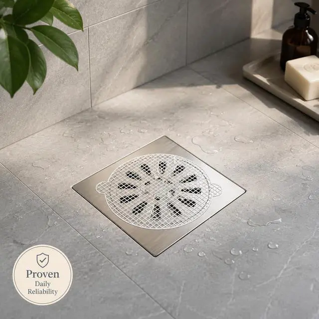 Alt view image 7 of 7 - 60PCS Disposable Drain Hair Catcher Shower Mesh Stickers- Prevent Clogs