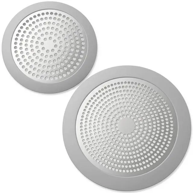 Main image of 2PCS Shower Hair Drain Catcher, 5.7in and 3.5 in Wide Shower Drain Hair Catcher Stainless Steel Shower Drain Cover Fliter Bathroom Sink Hair Stopper for Showers Bathroom Pet Owners Homeowners
