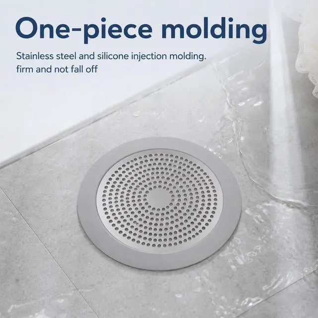 Alt view image 4 of 7 - 2PCS Shower Hair Drain Catcher, 5.7in and 3.5 in Wide Shower Drain Hair Catcher Stainless Steel Shower Drain Cover Fliter Bathroom Sink Hair Stopper for Showers Bathroom Pet Owners Homeowners
