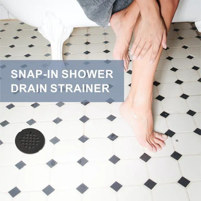 Alt view image 2 of 6 - Oil Rubbed Bronze Snap-in Shower Drain Cover, 4-1/4" OD Round Grid