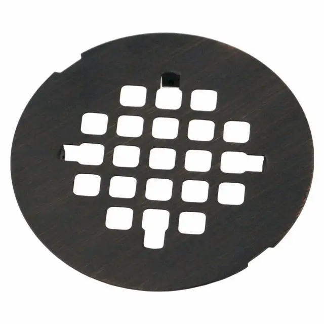 Main image of Oil Rubbed Bronze Snap-in Shower Drain Cover, 4-1/4" OD Round Grid
