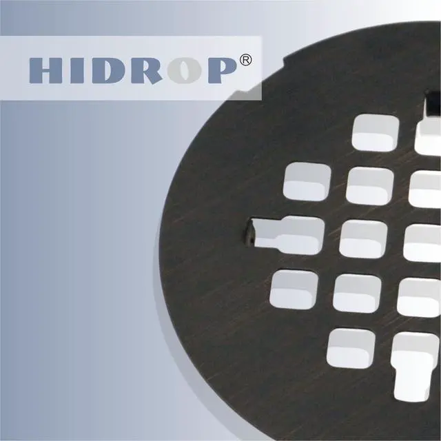 Alt view image 5 of 6 - Oil Rubbed Bronze Snap-in Shower Drain Cover, 4-1/4" OD Round Grid