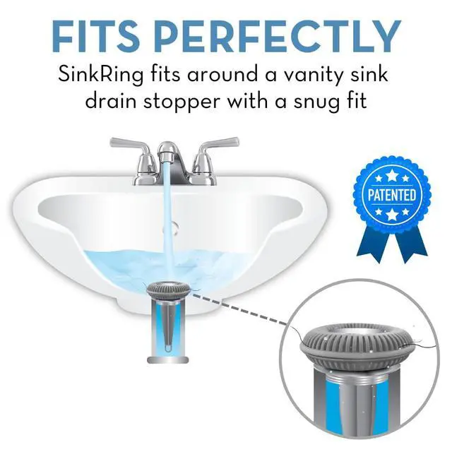 Alt view image 2 of 6 - Bathroom Sink Drain Protector & Strainer for Pop-Up Stoppers, Gray