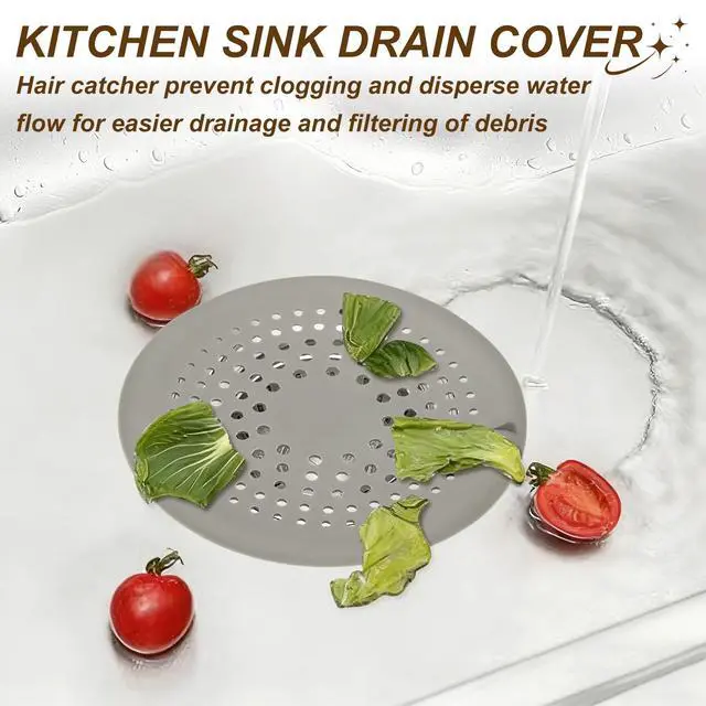 Alt view image 4 of 7 - Pcs Shower Silicone Drain Cover, 5.9 Inch Shower Hair Catcher Drain Cover for Shower Room Bathtubs Kitchen Sink Laundry Room, White(Round)