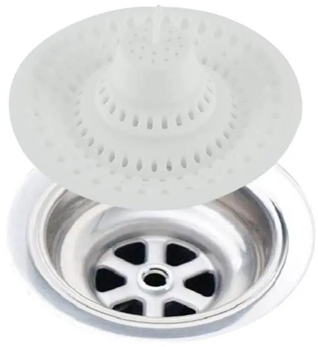 Alt view image 7 of 7 - Self-Sealing Hair Catcher for Multiple Drain Sizes, White (1 Pack)
