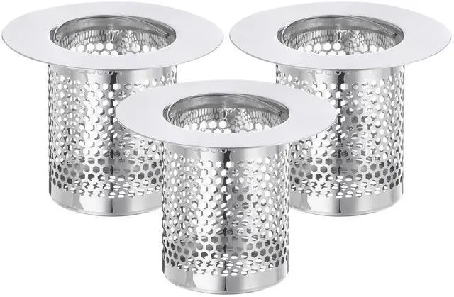 Main image of 2 Pack Shower Drain Strainer, 2" x 2.5" Stainless Steel Floor Drain Strainer Deep Sink Hair Catcher for Kitchen Bathroom Balcony Floor Drain, Fit Hole Size from 1.57" to 2.56"
