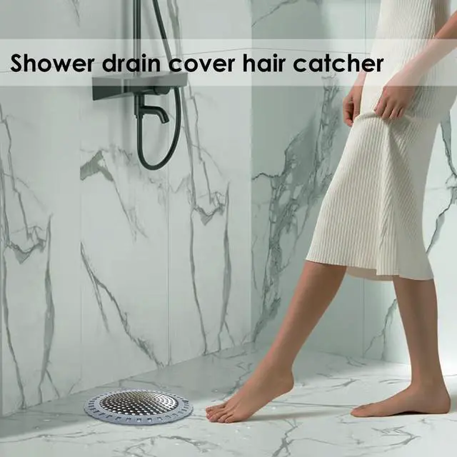 Alt view image 5 of 6 - Drain Hair Catcher, Shower Hair Drain Catcher, Shower Drain Cover, Bathtub Drain Strainer, Tub Hair Catcher, Bathroom Sink Strainer Hair Trap Filter, Bathroom Drain Defender, Flat, Round
