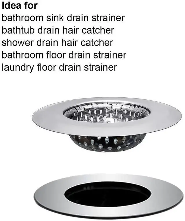 Alt view image 2 of 7 - Bathtub Drain Strainer - 2.79 Inch Hair Catcher, Stainless Steel Shower Drain Cover, Bathroom Sink Strainer Filter Basket, Tub Drain Strainer, Hair Stopper